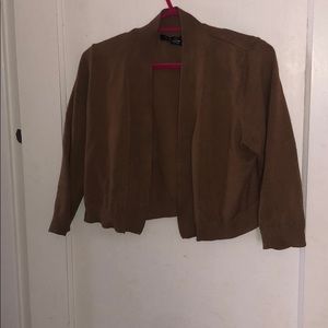 Brown crop cardigan